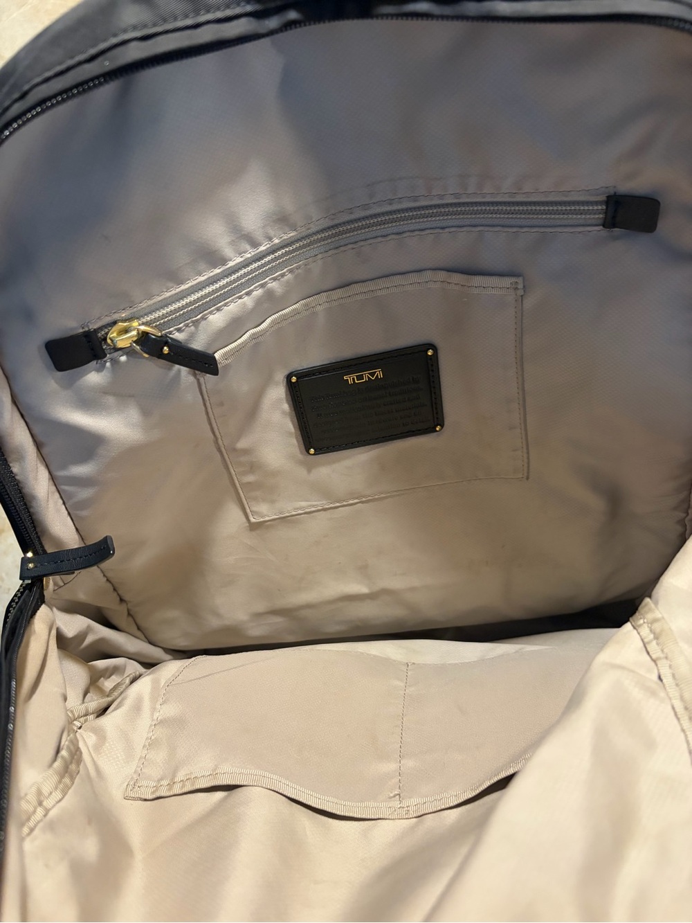 TUMI Voyageur Nylon Backpack Black Gold Hardware - Picture 3 of 5
